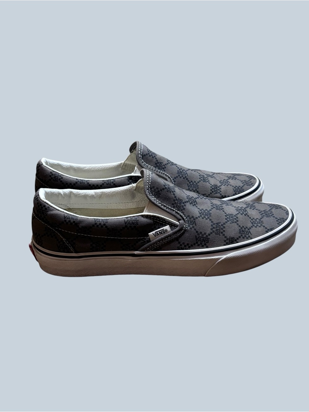 Vans Slip-On Checkerboard Canvas Sneakers - Black/Grey